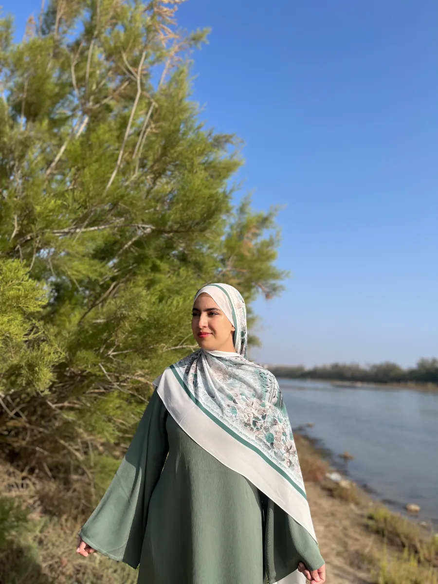 Green crepe Hijab